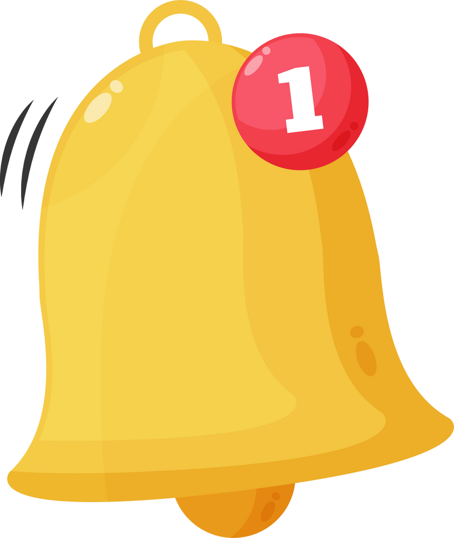 Notification golden bell icon